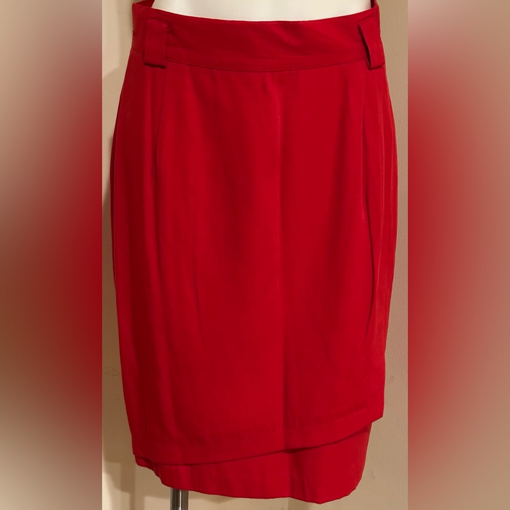 METRO NEW YORK Red Vintage 1990’s Front Layered Belted Skirt Sz 14.